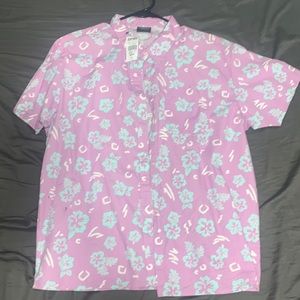 Purple flower button up